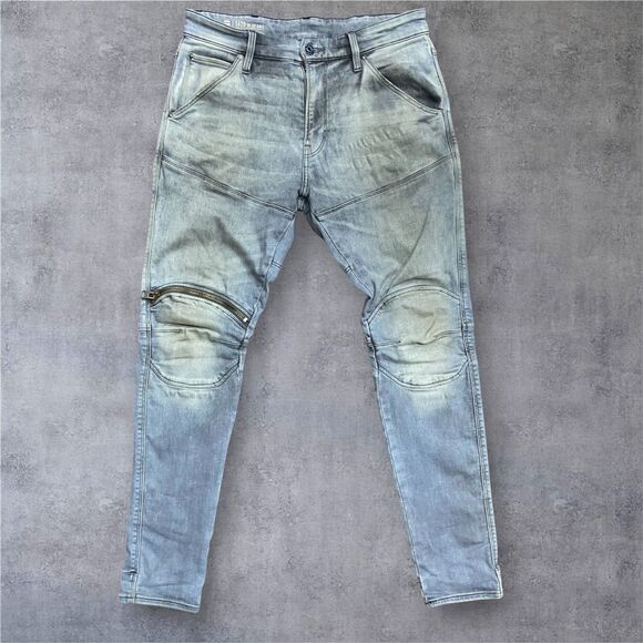 G-Star Raw 5620 3D Zip Knee Skinny Distressed Denim Blue Jeans Mens Size 31 x 30 - Picture 1 of 10